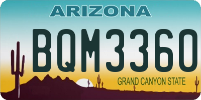AZ license plate BQM3360