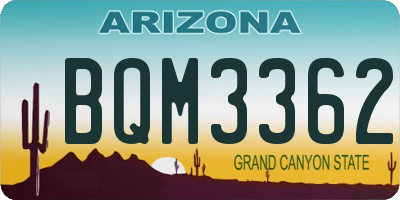 AZ license plate BQM3362