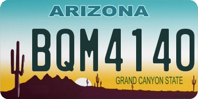 AZ license plate BQM4140