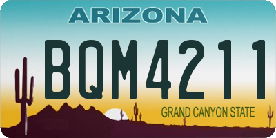 AZ license plate BQM4211