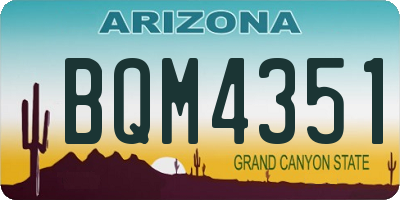 AZ license plate BQM4351