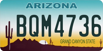 AZ license plate BQM4736