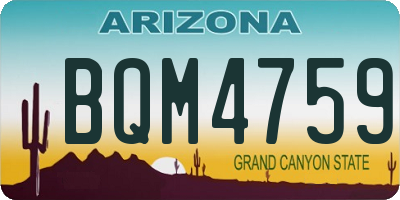 AZ license plate BQM4759