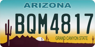 AZ license plate BQM4817