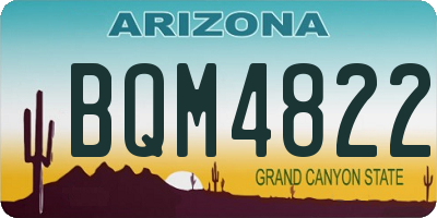 AZ license plate BQM4822