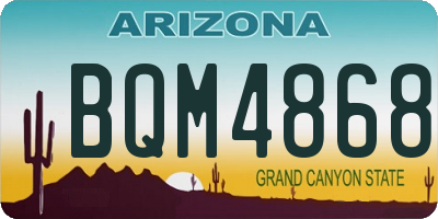 AZ license plate BQM4868