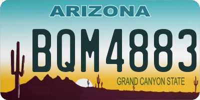 AZ license plate BQM4883