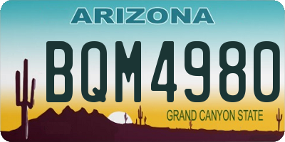 AZ license plate BQM4980