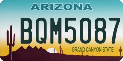 AZ license plate BQM5087
