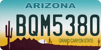 AZ license plate BQM5380