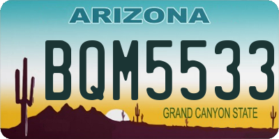 AZ license plate BQM5533