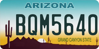 AZ license plate BQM5640