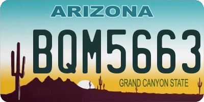 AZ license plate BQM5663