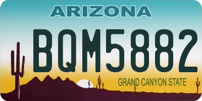 AZ license plate BQM5882