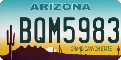AZ license plate BQM5983