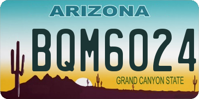 AZ license plate BQM6024