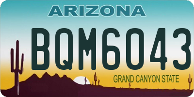 AZ license plate BQM6043