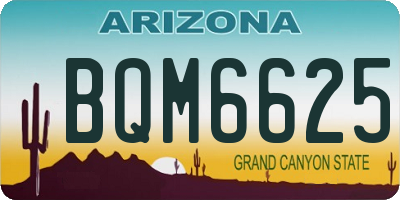 AZ license plate BQM6625