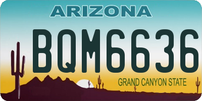 AZ license plate BQM6636