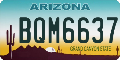 AZ license plate BQM6637