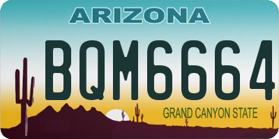 AZ license plate BQM6664