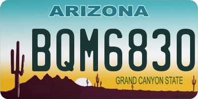AZ license plate BQM6830
