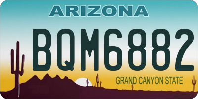 AZ license plate BQM6882