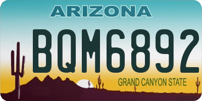 AZ license plate BQM6892