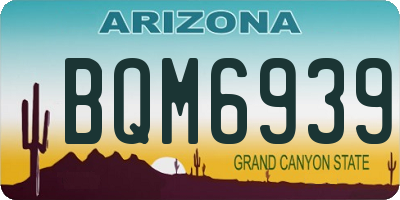 AZ license plate BQM6939