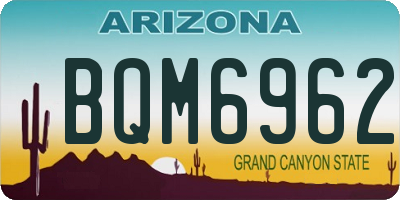 AZ license plate BQM6962