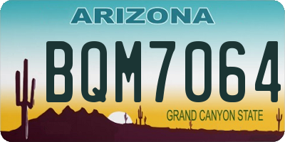 AZ license plate BQM7064