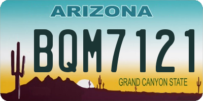 AZ license plate BQM7121