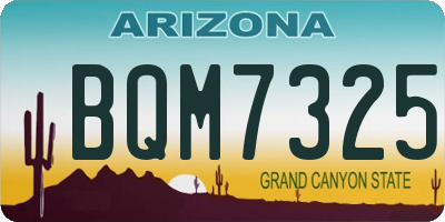 AZ license plate BQM7325