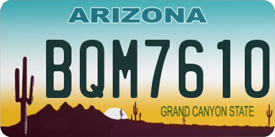 AZ license plate BQM7610
