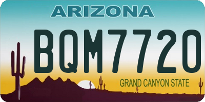 AZ license plate BQM7720