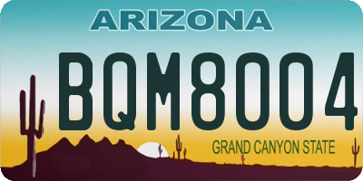 AZ license plate BQM8004