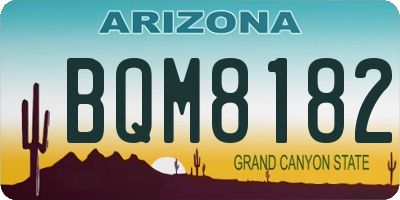 AZ license plate BQM8182
