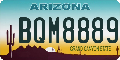 AZ license plate BQM8889