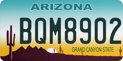 AZ license plate BQM8902