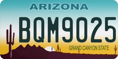 AZ license plate BQM9025