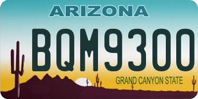 AZ license plate BQM9300