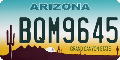 AZ license plate BQM9645