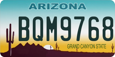 AZ license plate BQM9768