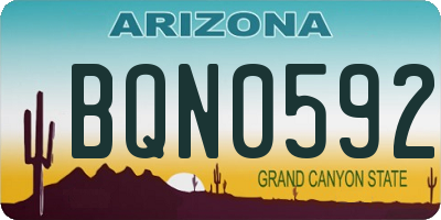 AZ license plate BQN0592