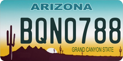 AZ license plate BQN0788