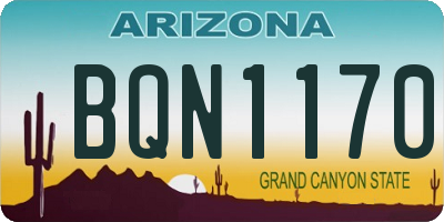 AZ license plate BQN1170