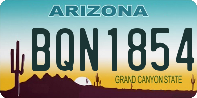 AZ license plate BQN1854