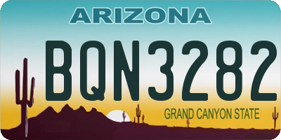 AZ license plate BQN3282