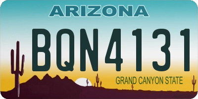 AZ license plate BQN4131
