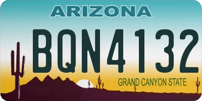 AZ license plate BQN4132